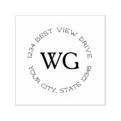 Klassieke ronde monogram retournering  zelfinktende stempel (Design)