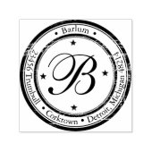 Klassieke ronde monogram Self-Inking Adresstempel Zelfinktende Stempel (Design)