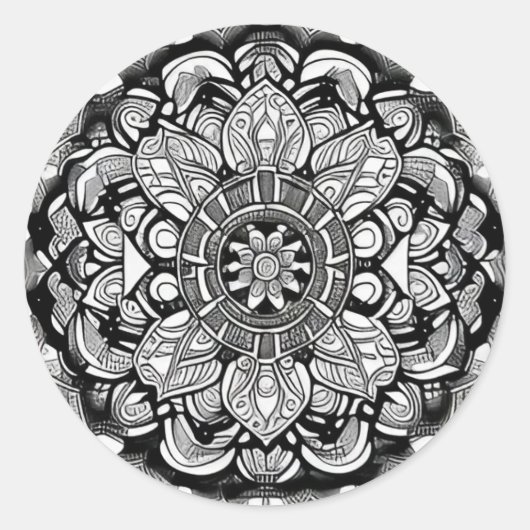 Klassieke ronde slingermuis (zwart en wit) sticker (Voorkant)