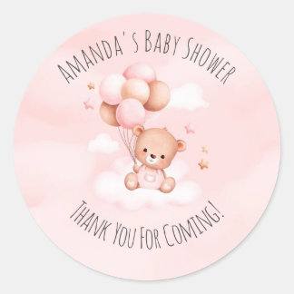 Klassieke ronde Sticker Baby shower kort wachten