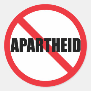 Klassieke ronde sticker "NO APARTHEID"