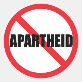 Klassieke ronde sticker "NO APARTHEID"