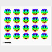 Klassieke ronde Sticker/regenbooggezicht Sticker (Vel)