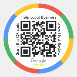 Klassieke Ronde Sticker van Google Review QR