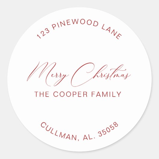 Klassieke ronde Sticker van het het Adres van de t (Voorkant)