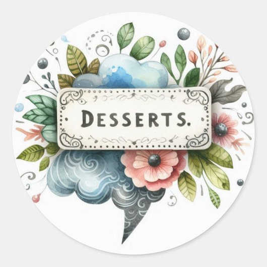 Klassieke ronde stickers (Desserts) (Voorkant)