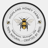 Klassieke Ronde Stickers | Pure Honing Custom Leve (Voorkant)