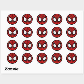 Klassieke ronde stickers – Spider Hero-ontwerp