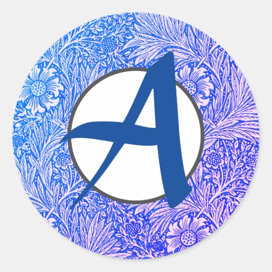 klassieke ronde stickers William Morris-patroon (Voorkant)