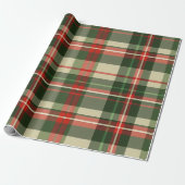 Klassieke rood en groen geplakte kerstvakantie cadeaupapier (Uitgerold)