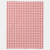 Klassieke Rood en Wit Gingham Picnic Fleece Deken (Voorkant)