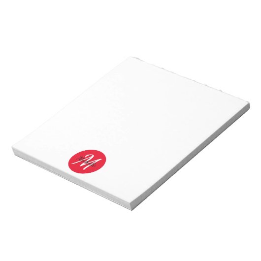 Klassieke Rood- & White-monogram Notitieblok (Gedraaid)