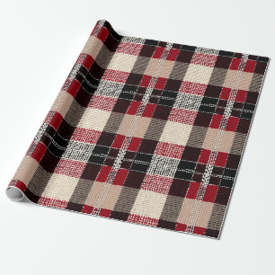 Klassieke Rood & Zwart Tartan Plakken - Rustiek Ge Cadeaupapier