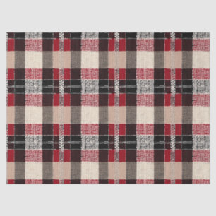 Klassieke Rood & Zwart Tartan Plakken - Rustiek Ge Tissuepapier