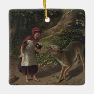 Klassieke "Roodkapje" Sprookjes Kunst Keramisch Ornament