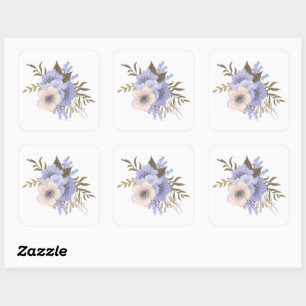 Klassieke Roos Bloemkunst Retro Botanische Bloem Vierkante Sticker