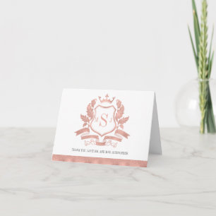 Klassieke Roos Gold Crest Weddenschap Hartelijk da Bedankkaart