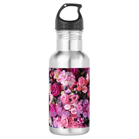 Klassieke roos Love Mokken Waterfles (Voorkant)