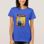 Klassieke Rosie de Riveter met je eigen tekst T-shirt (Voorkant)
