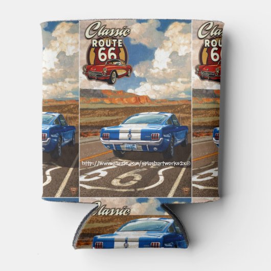 "Klassieke route 66" Blikjeskoeler (Voorkant)