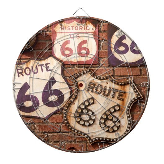Klassieke route 66 dartbord (Voorkant)
