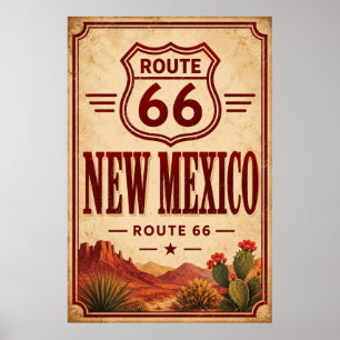 Klassieke Route 66 New Mexico Woestijn Reis Kunst Poster