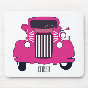 Klassieke roze auto Mousepad Muismat