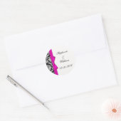 Klassieke roze bruidslabel ronde sticker (Envelop)