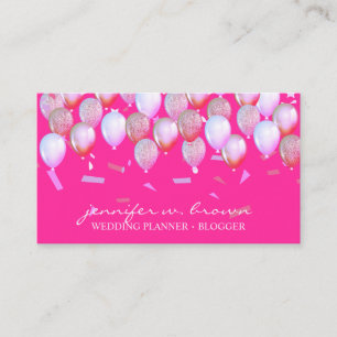 Klassieke Roze Confetti Vliegende Ballon Feeststij Visitekaartje