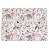 Klassieke roze en grijs patroon groot cadeauzakje (Voorkant)