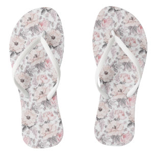 Klassieke roze en grijs patroon teenslippers