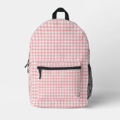 Klassieke Roze en Witte Gingham Plaid Patterned Bedrukte Rugzak (Voorkant)