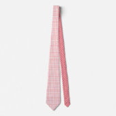 Klassieke Roze en Witte Gingham Plaid Patterned Stropdas (Voorkant)