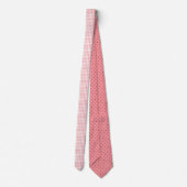 Klassieke Roze en Witte Gingham Plaid Patterned Stropdas (Achterkant)