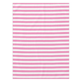 Klassieke roze en witte strepen tafelkleed