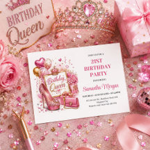 Klassieke Roze Gouden Glitter Verjaardag Koningin