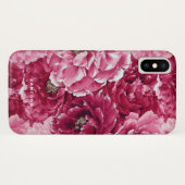 Klassieke roze pioenen clusters gepersonaliseerd Case-Mate iPhone case (Achterkant (horizontaal))