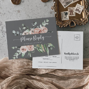 Klassieke roze roze Floral grijs menu Keuze RSVP