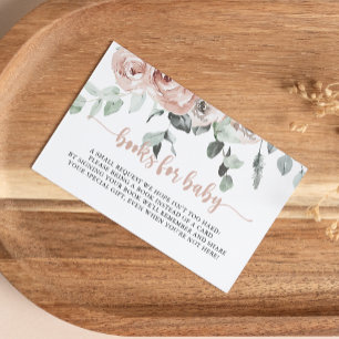 Klassieke roze roze roze Baby shower boekaanvraag Informatiekaartje