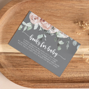 Klassieke roze roze roze Baby shower boekaanvraag Informatiekaartje