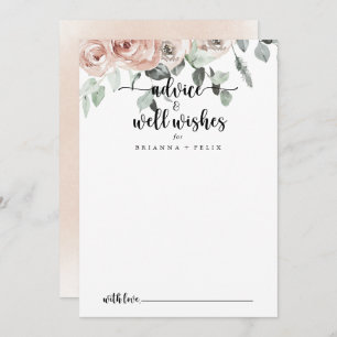 Klassieke roze roze rozenwoudjes advieskaart