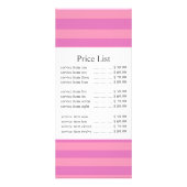 Klassieke roze Stripe Business Price Reclamekaart (Voorkant)