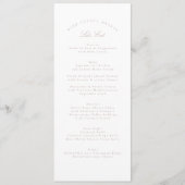 Klassieke Roze Taupe Kalligrafie Formele Bruiloft Menu (Voorkant)