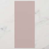 Klassieke Roze Taupe Kalligrafie Formele Bruiloft Menu (Achterkant)