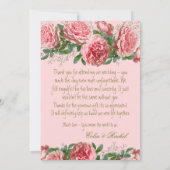 Klassieke Rozen Greenery Wedding Hartelijk dank (Achterkant)