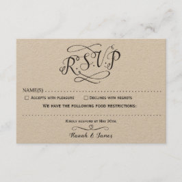KLASSIEKE RSVP-KAART - KRAFTPAPIER RSVP KAARTJE