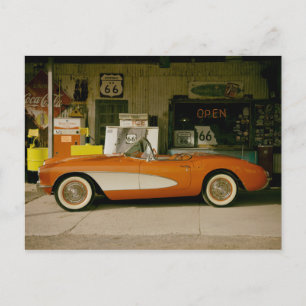 Klassieke RT 66-gasstation Briefkaart