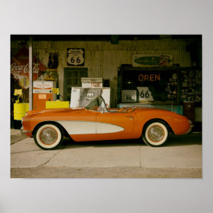 Klassieke RT 66-gasstation Poster