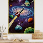 Klassieke  ruimtevaart Poster in Retro Sci-F (Keuken)