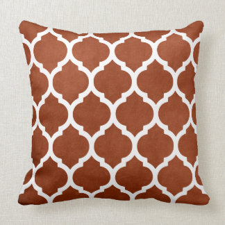 Klassieke Rust en White Trellis Quatrefoil Kussen